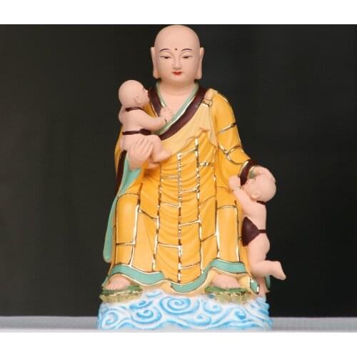 12Inch Bodhisattva Yingling In Luminous Kingdoms Land and Bodhisattva Resin Buddha In Infinite Mercys Land Home Decorations