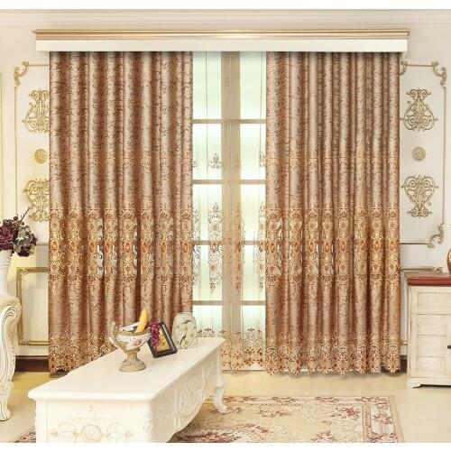 2 Pieces European Classic Jacquard Curtain for Bedroom Home Decoration Embroidered Cortina for the Living Room Kitchen Luxury
