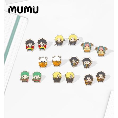 2020 New Anime One Piece Stud Earring Luffy Resin Epoxy Cute Handmade Jewelry Gifts Fan