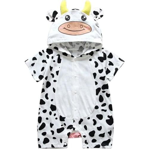 2021 Baby Infant Jumpsuit Summer Romper Animal Print Girl Boy Cotton Suit Newborn Climbing Cartoon Rompers Cheap Stuff