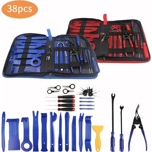 38PCS Car Audio Disassembly Tool Kit Auto Car Radio Panel Door Clip Panel Trim Dash Audio Removal Installer Pry Kit Repair Tool