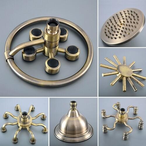 Antique Bronze Rainfall Shower Head 8 inch Rain Bathroom Showerhead Bathroom Accessories Brass Shower Head