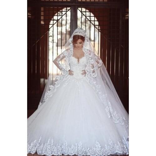 New Design Ball Gown Long Lace Sleeve Detachable Train Appliques Beading Hochzeit kleid Louisvuigon Back Mother of Bride Dresses