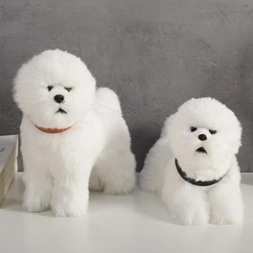 Bichon Frise Puppy Stuffed Maltese Dog Plush Toy Cute Simulation Pets Fluffy Baby Dolls Birthday Gifts for Children Dropshipping