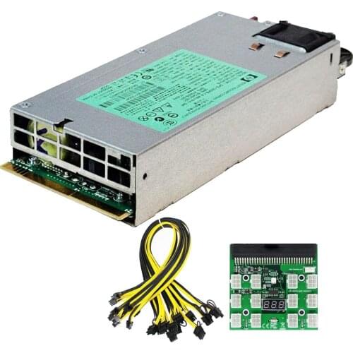 Used Mining DPS-1200FB-A DL580G5 1200W Power Switch Graphics Card HP SWITCHING POWER SUPPLY With Breakout Board 6pin 18awg cable
