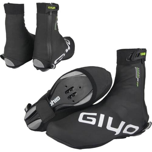 Cycling Boot Covers MTB Shoe Covers Winter Warm PU Leather + Plush Overshoes Waterproof Toe Cycling Shoe Covers Booties For Bike