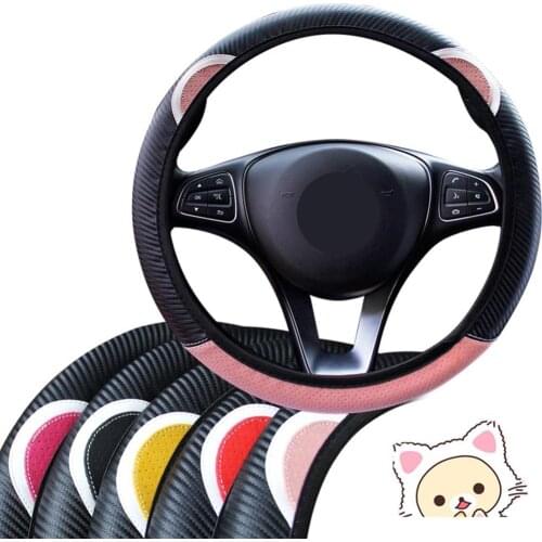 LEEPEE Car Steering-Wheel Handle Covers Auto Decoration Universal Steering Wheel Cover Cute Cartoon Cat Ear 5 Colors