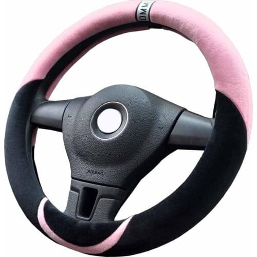 Car steering wheel cover Short Plush Cute warm diameter 35 36 37 38cm 14' 15' Pink Beige Blue Auto Steering cover Multicolor New