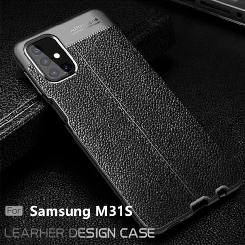 For Samsung Galaxy M31S Case For Samsung M31S Capas TPU Leather For Fundas Samsung A51 A71 Note 20 Ultra M51 M01S M21 M31S Cover