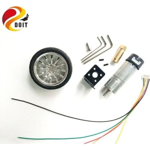DOIT One Set Accessory for Robot Car Chassis with 25mm Motor+30mm Length Copper Coupling+65mm Width Wheel+Motor Bracket+Screw