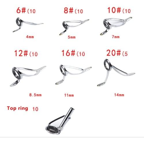Double Foot Sea Pole Coil Loop Ceramic Sea Rod Wire Durable Loop Fishing Gear Guide Ring Accessories