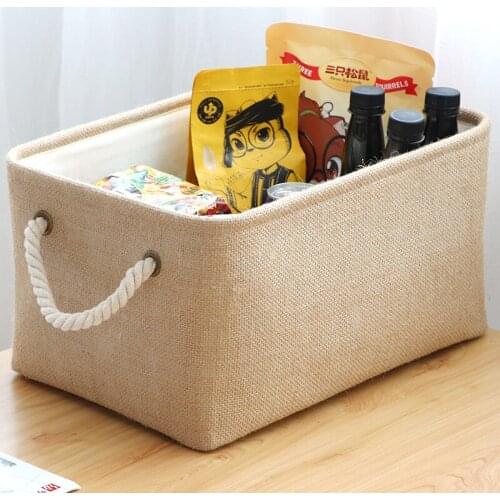 Double-layer Storage Basket Thickened EVA Jute Storages Box for Clothes and Toys Tabletop Snacks Organize Baskets