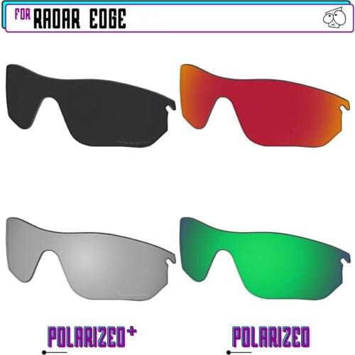 EZReplace Polarized Replacement Lenses for - Oakley Radar Edge Sunglasses - BkSrP Plus-RedGreenP
