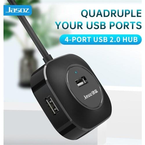 Jasoz Multi USB Hub 2.0 USB Splitter 4 Ports High Speed USB 2.0 Hub Adapter All In One Hab Expander For PC Computer Accessories