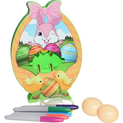 DIY Painting Colorful Rabbit Eggs Toy Childrens Easter Eggs Educational Toy Children Handicraft Activity Game Kids Holiday Gift