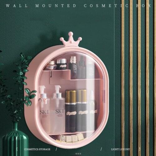 Cosmetic Storage Box Makeup Organizer Jewelry Storage Box Bathroom Accessories Skin Care Product Rack Large Capacity Wall-mounte