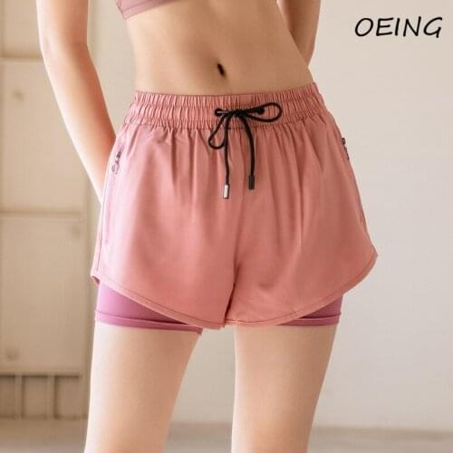 Summer Women Running Shorts Yoga Workout Jogging Clothes Training Shorts 2 in 1