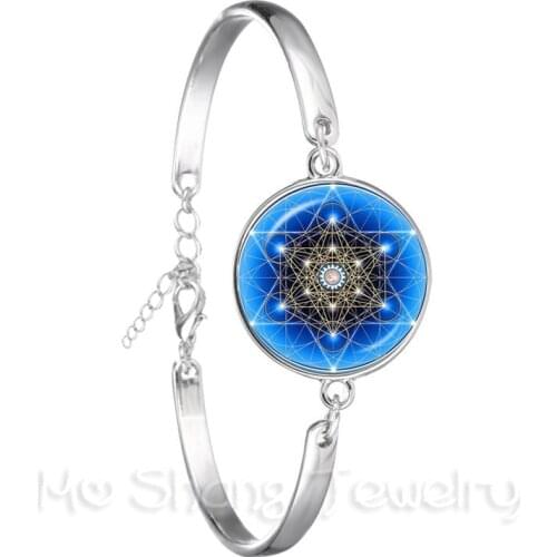 Bestselling Wiccan Locket Chain Bracelet Trendy Pentacle Wicca Glass Cabochon Locket Pendant Occult Charms Jewelry For Women