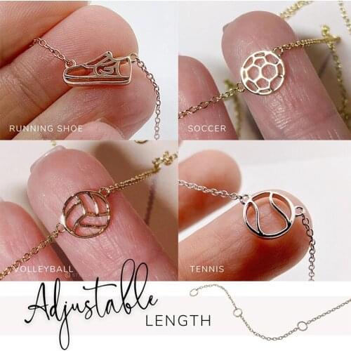 Small sports necklace Volleyball Softball Basketball Football Hockey Lacrosse Tennis Golf Gymnastics Cheerleading