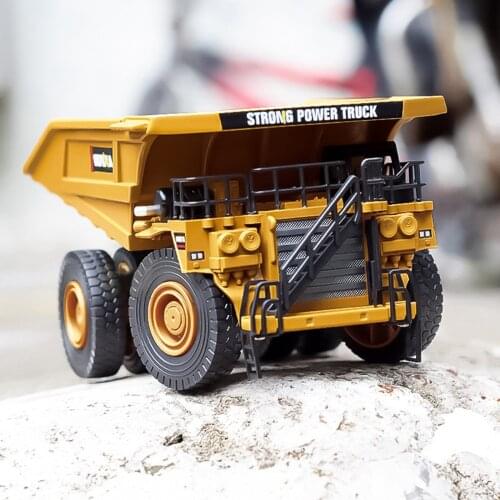 Huina 1:40 Scale Alloy Car Model Caterpillar City Diecast Engineering Vehicle Dump Truck Metal Car Toys Collection for Boys