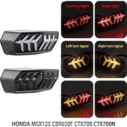 Motorcycle LED Tail Light Turn Signal Lights Running Indicator Lamp Brake Rear taillight For Honda MSX125 CBR650F CTX700N CTX700