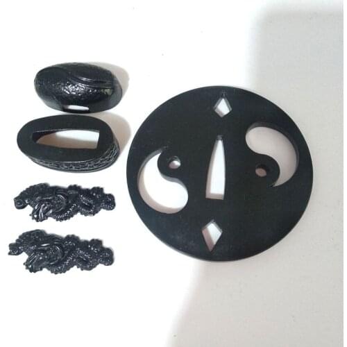 A Set Round Tsuba Menuki Fuchi Parts Accessory Alloy For Japan Katana Sword glaive Tanto Blade Alloy