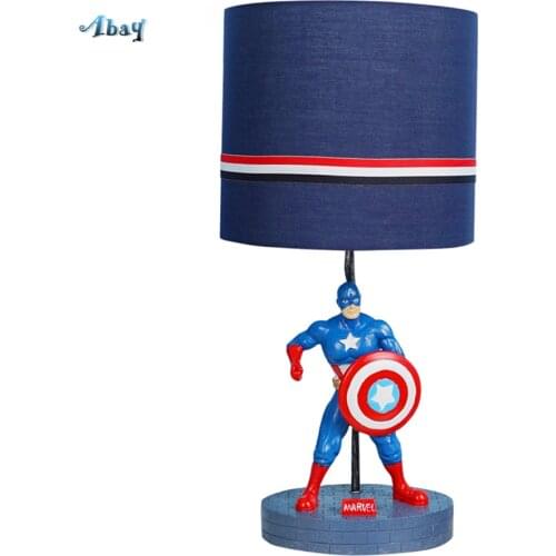 Cartoon Captain America Shape Table Lamps Creative Children Room Decoration Lighting for A Dorm Room Kids Bedside Lamp Led Light