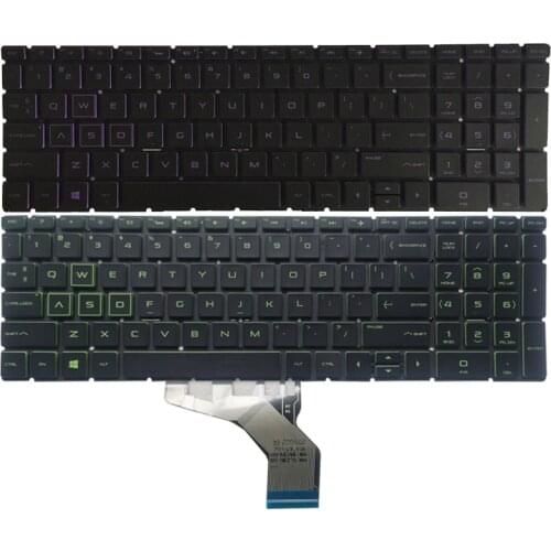 New US Laptop keyboard For HP Pavilion 15-CX Black With backlight without frame Purple font