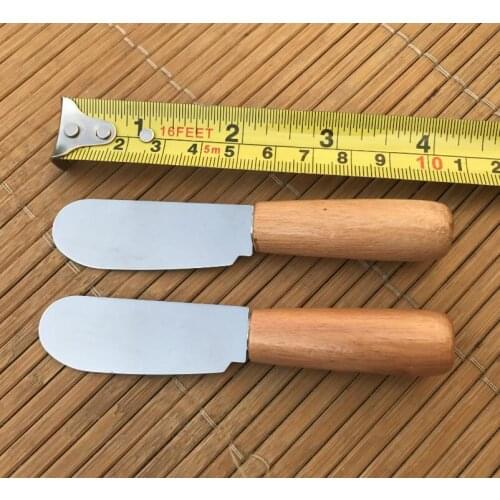 Stainless Steel Butter Knife with Wooden Handle Wedding Gifts for Guests Cheese Dinner Tools Tableware LX6002