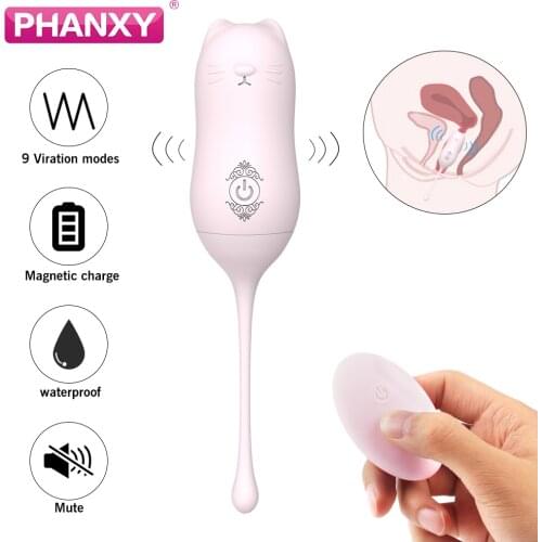 PHANXY Vaginal Kegel Chinese Ben Wa Vagina Kegal Balls for Women Vibrator Egg Geisha Ball for Women Remote Control Vibrating