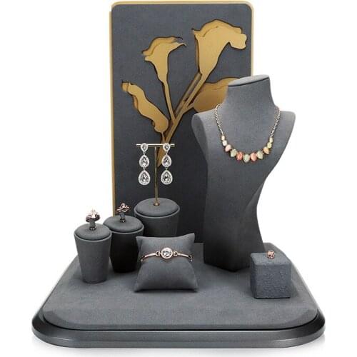 Jewelry Display Stand Gray Window Jewelry Earring Necklace Jewelry Props Factory Outlet Stand Creative Set Tray