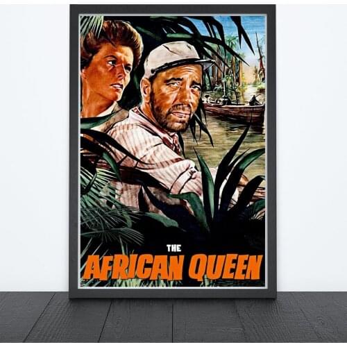 The African Queen (1951) Poster British-American Adventure Film Wall Decor Humphrey Bogart Katharine Hepburn Robert Morley Art