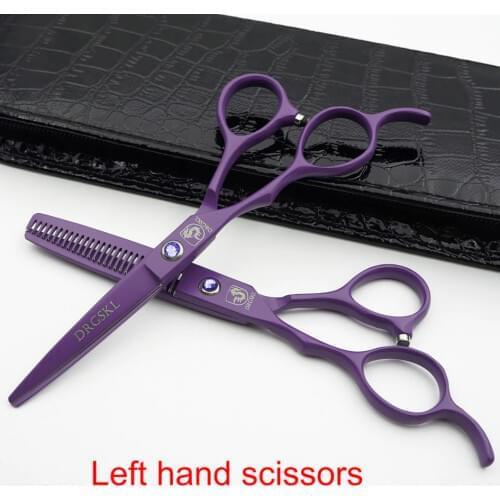 DRGSKL professional left hand hair scissors high quality, left-hander hair hairdressing scissors barber hair cut shears 5.5 inch