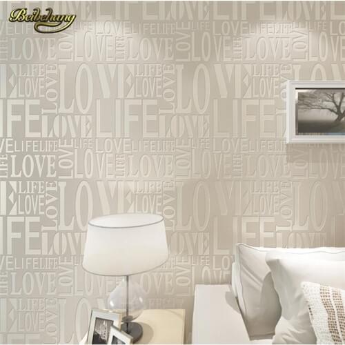 Beibehang Luxury PVC Wallpaper Roll Letter Pattern Wallcover Paper Mural Modern Pink For Kids Living Room Home Decoration