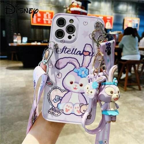 Disney Daisy Dew for IPhone 7/8P/X/XR/XS/XSMAX/11/12Pro/12mini Cute Diagonal Lanyard Silicone Anti-drop Phone Case