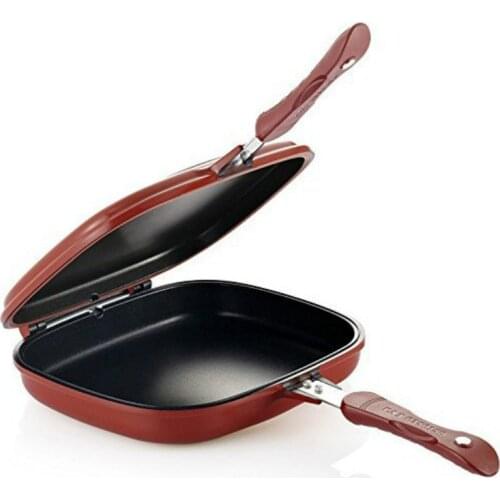 Two-sided frying pan double-sided baking pan non-stick square double-sided baking pan Steak frying pan Griddles & Grill Pans