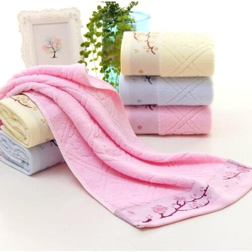 SloobaoPlaid 100% cotton Face Hand Bath bath face towels32 Pure Twistless plain cotton towel plum branches out of stock