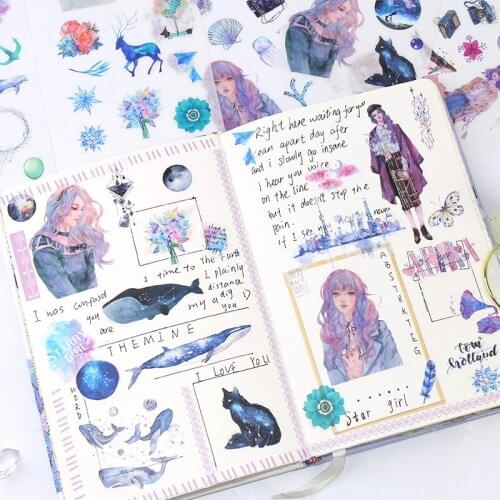 14 Style Choose 6 Sheets /Pack Fresh Cartoon DIY Sticker Stick Label Notebook Album Diary Decor Student Gifts