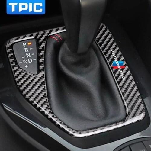 3D style Carbon Fiber Stickers M performance Gear Shift Panel Covers Trim Decals Car Interior Mouldings For BMW E84 X1 2010-2015
