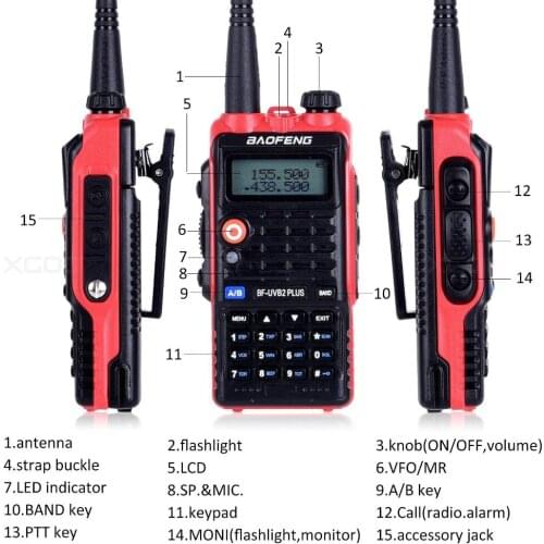 LED Light 4800mah Battery Bf-Uvb2 Baofeng Uvb2 Plus For WalkieTalkie Cb Radio Mobile Comunicador High Power Baofeng 8w b2