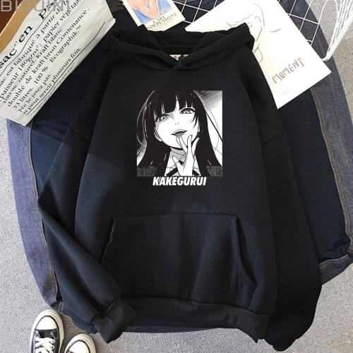 Japanese Anime Jabami Yumeko Print Hoodie Women Sweatshirt Men Cool Hip Hop Comic Graffiti Autumn Winter Oversize Pullover Korea
