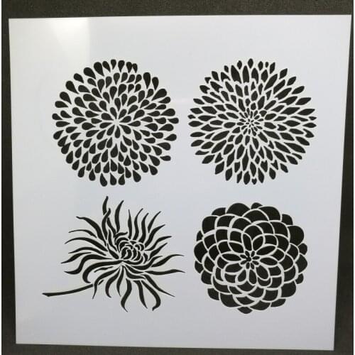 13*13 Hydrangea Flowers Layering Stencils graffiti hand copied board hollowed out diy photo album graphic spray painting tool