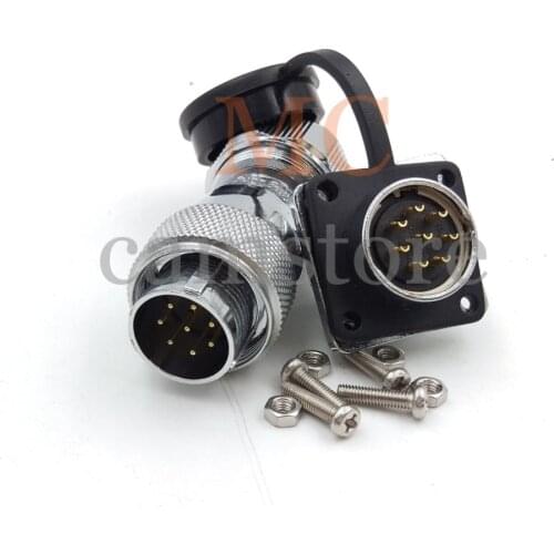 WS20, panel mount connector 8pin plug socket, Rated current 5A, Electrical equipment power cable connector, 8 pin connectors