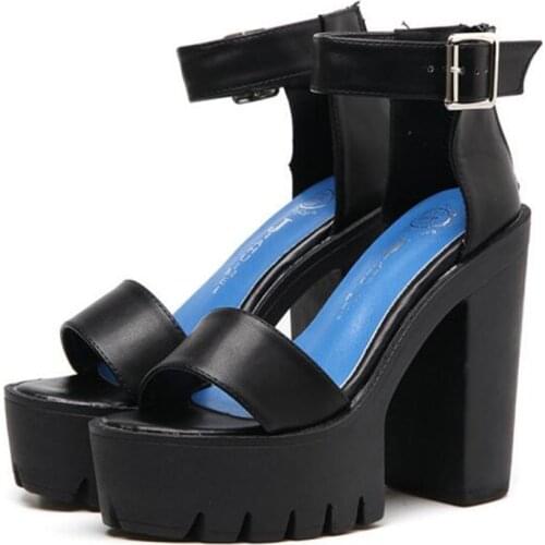 White Summer Sandal Shoes for Women 2019 New Arrival Thick Heels Sandals Platform Casual Russian Shoes