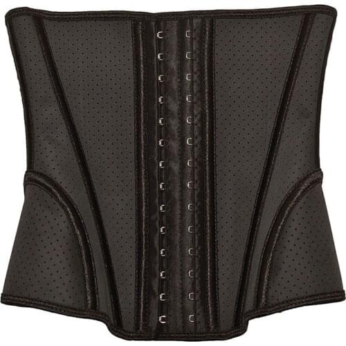 Womens Breathable Latex Waist Trainer Corset Shaper Underbust 9 Steel Boned Slimming Gorset Corselet Korsett Sport Wear