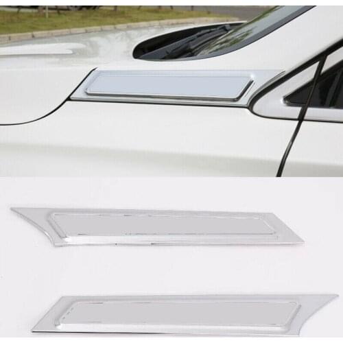 2* Chrome A Pillar Front Side Strip Decorative Cover For Hyundai Santa Fe TM 19