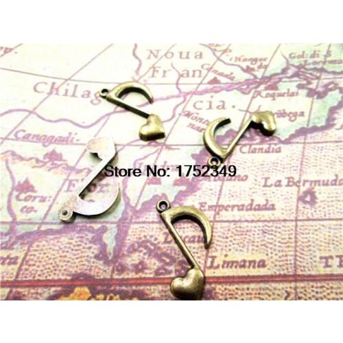 25pcs--Music Charms, Antique bronze musical note with Adorable Heart charm pendant, Hearts charm 26x16mm