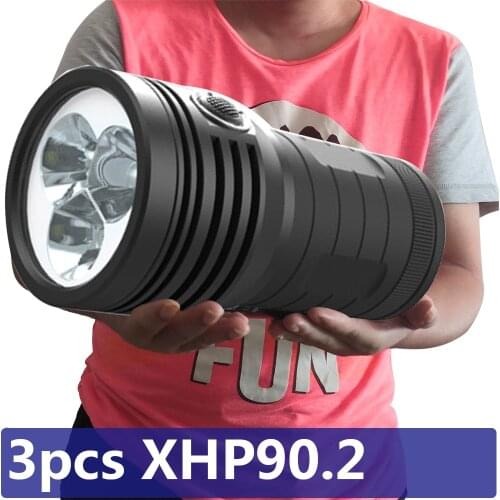 3pcs XHP90.2 1000000LM The Most Brightes Led Flashlight 3 Mode Torch USB Rechargeable Built in 18650 Battery Powerbank Lantern