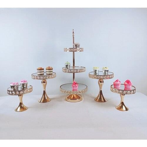 5pcs/lot Gold Cake Stand Metal Candy Bar Decoration Cake Tools Bakeware