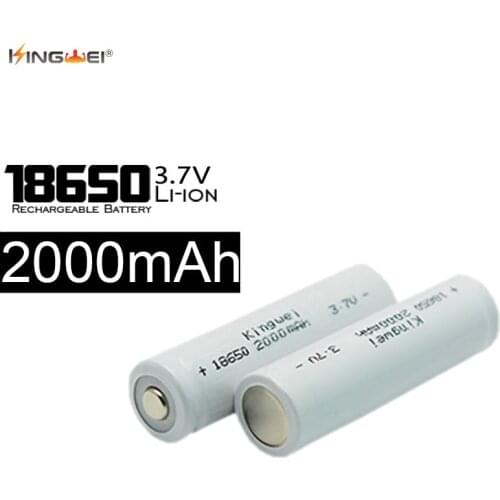 Free shipping 10pcs kingwei ICR18650 3.7V 2000mah Li-Ion Rechargeable Batery For Headlamp power bank